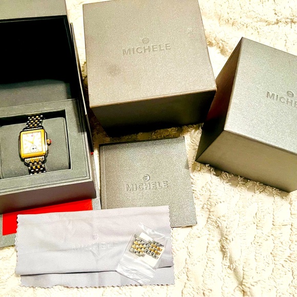 EUC Michele Deco two-tone watch - Picture 6 of 7